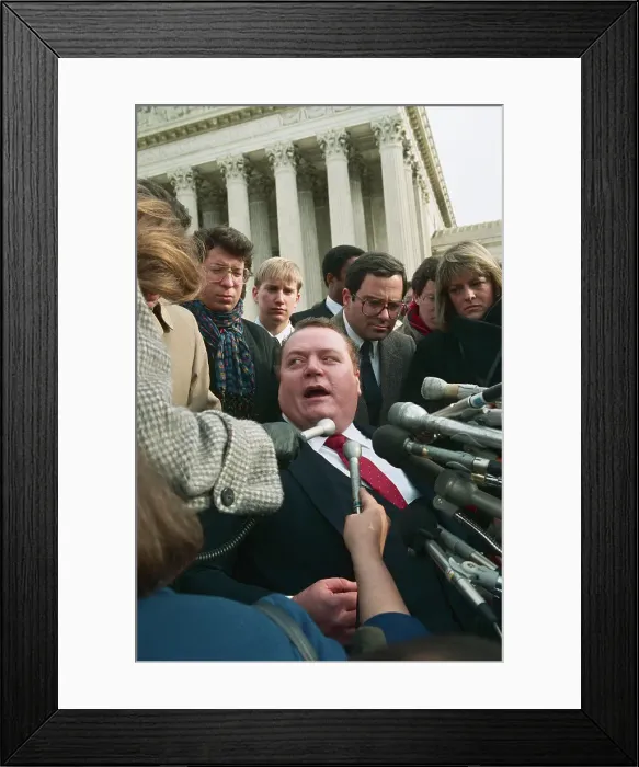 Framed Print : Larry Flynt Talks to the Press Framed Print : Larry Flynt Talks to the Press