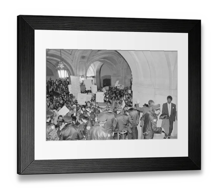Framed Print : People Protesting at City Hall Framed Print : People Protesting at City Hall