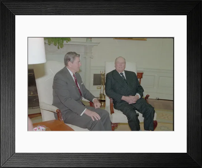 Framed Print : Ronald Reagan and King Olav Conversing Framed Print : Ronald Reagan and King Olav Conversing