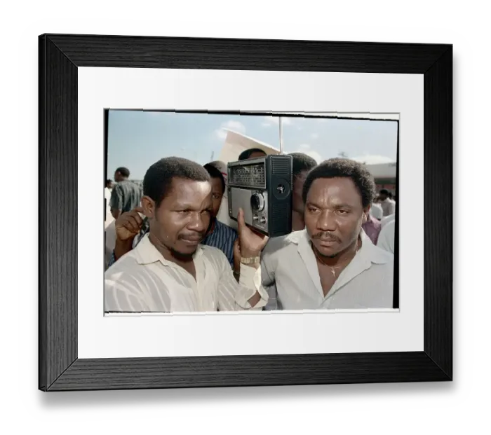 Framed Print : Haitians Listening to Radio Framed Print : Haitians Listening to Radio