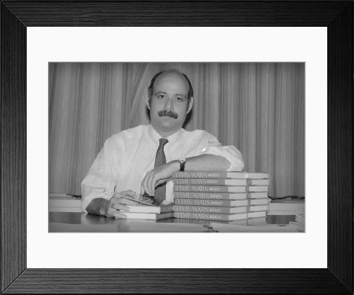 Framed Print : Jeremy Rifkin Posing with His Book Framed Print : Jeremy Rifkin Posing with His Book