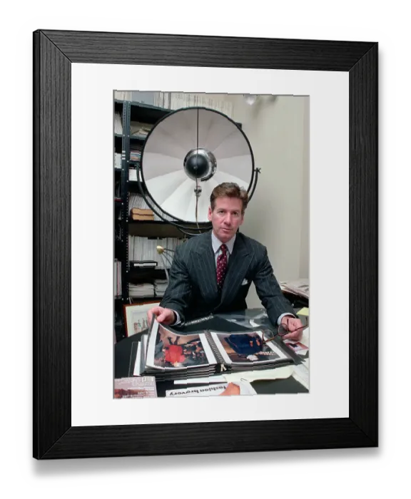 Framed Print : Designer Calvin Klein in His Office Framed Print : Designer Calvin Klein in His Office