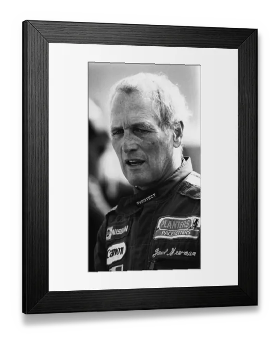 Framed Print : Paul Newman Prepares to Drive Race Car Framed Print : Paul Newman Prepares to Drive Race Car