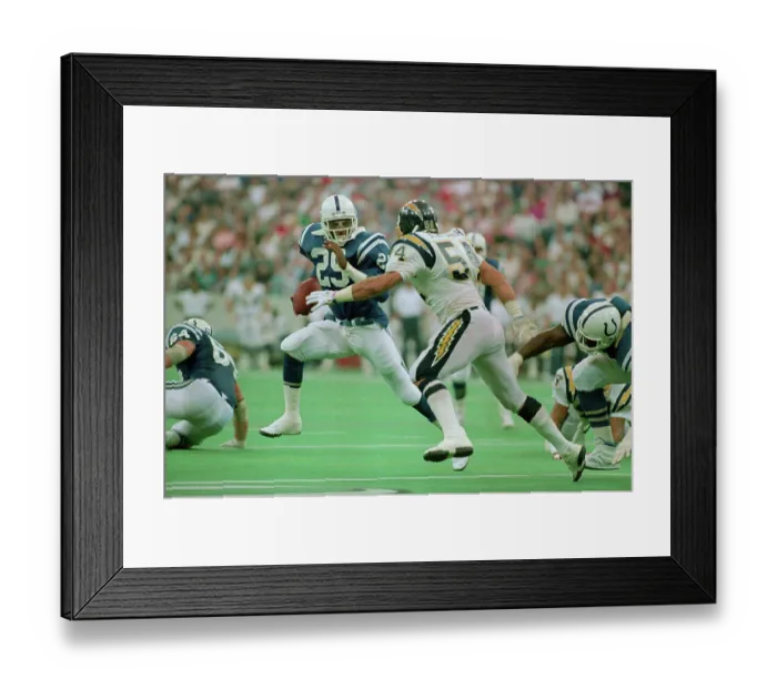 Framed Print : Eric Dickerson and Billy Ray Smith During Football Game Framed Print : Eric Dickerson and Billy Ray Smith During Football Game