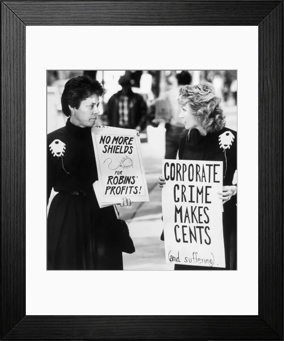 Framed Print : Karen Hicks & Fran Cleary Protest W / Sign Framed Print : Karen Hicks & Fran Cleary Protest W / Sign
