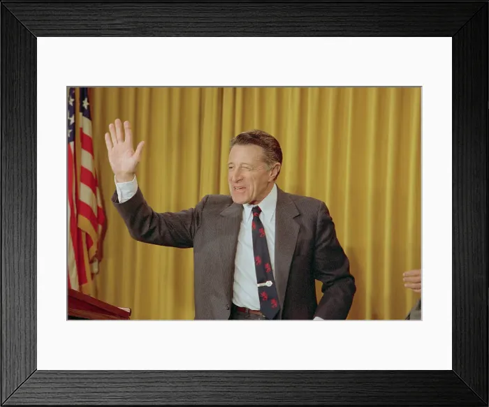 Framed Print : Caspar Weinberger Waving