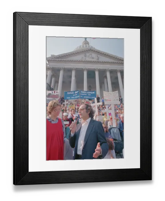 Framed Print : Adolfo Esquivel Addressing Demonstrators Framed Print : Adolfo Esquivel Addressing Demonstrators