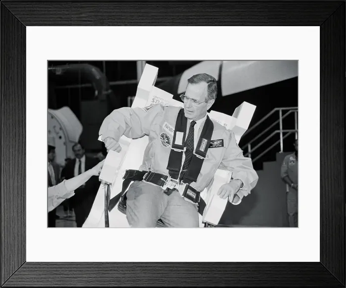 Framed Print : George Bush at United States Space Camp Framed Print : George Bush at United States Space Camp