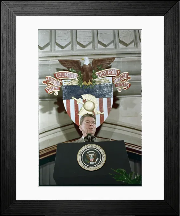 Framed Print : Ronald Reagan Addressing Cadets Framed Print : Ronald Reagan Addressing Cadets