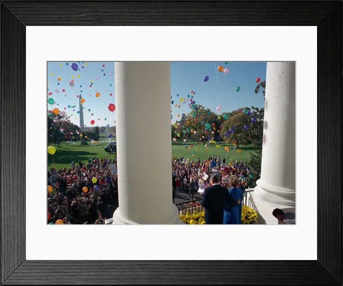 Framed Print : The Reagans Watching Balloons Framed Print : The Reagans Watching Balloons