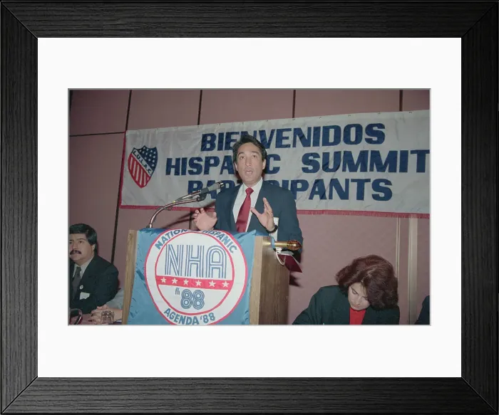 Framed Print : Mayor Henry Cisneros Speaking at Task Force Podium Framed Print : Mayor Henry Cisneros Speaking at Task Force Podium