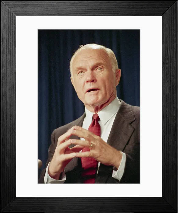 Framed Print : John Glenn at a Press Conference Framed Print : John Glenn at a Press Conference