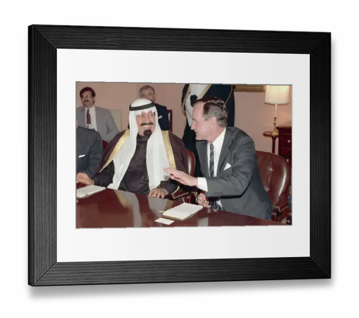Framed Print : George Bush and Prince Abdullah Conversing Framed Print : George Bush and Prince Abdullah Conversing