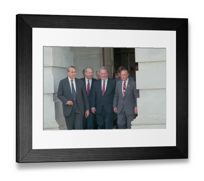 Framed Print : Judge Robert Bork and Republican Senators Strolling Outdoors Framed Print : Judge Robert Bork and Republican Senators Strolling Outdoors