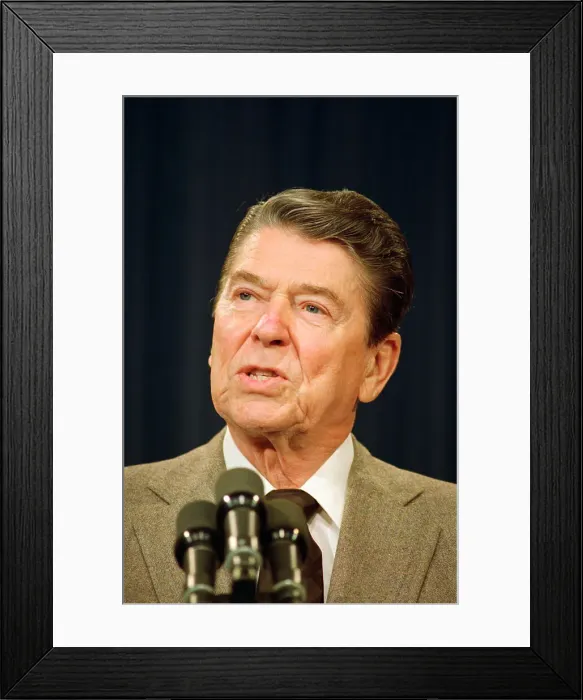 Framed Print : President Reagan Addressing Press Framed Print : President Reagan Addressing Press