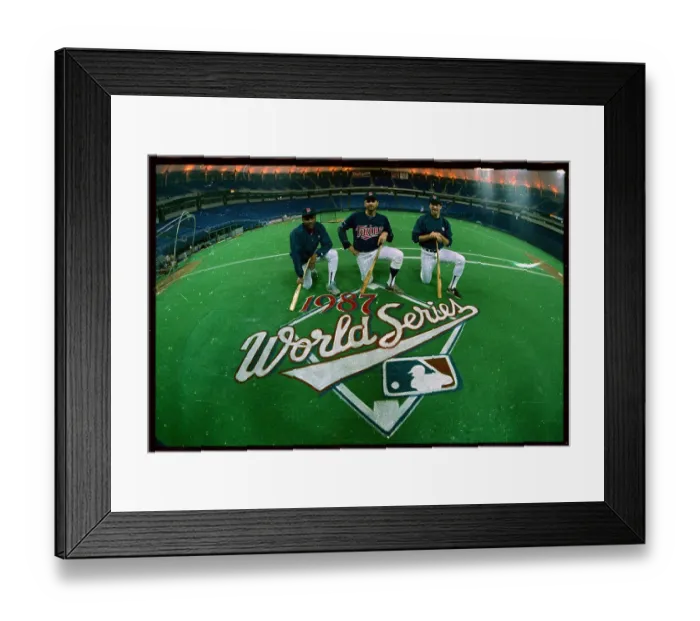 Framed Print : Minnesota Twins Pitchers on World Series Logo Framed Print : Minnesota Twins Pitchers on World Series Logo