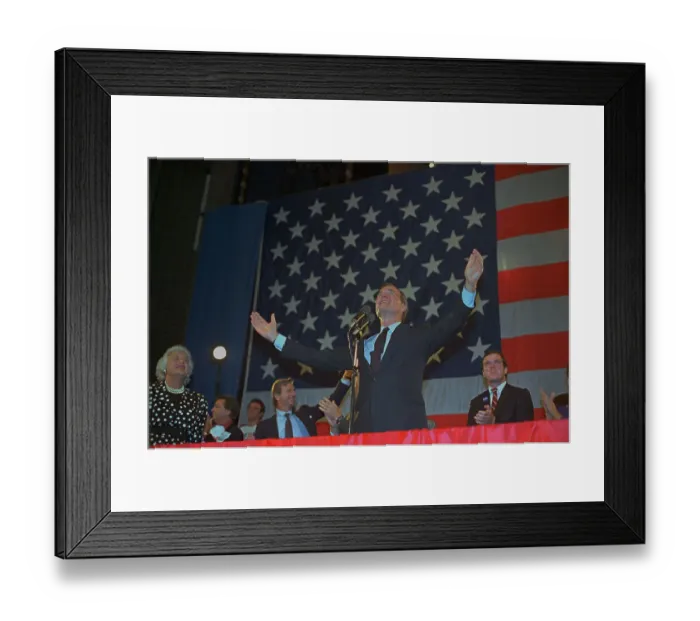 Framed Print : Vice President Bush Gesturing at Presidential Campaign Event Framed Print : Vice President Bush Gesturing at Presidential Campaign Event