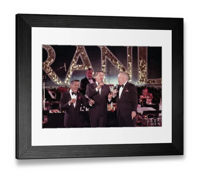 Framed Print : Sammy Davis Jr. Jerry Lewis, and Frank Sinatra Singing