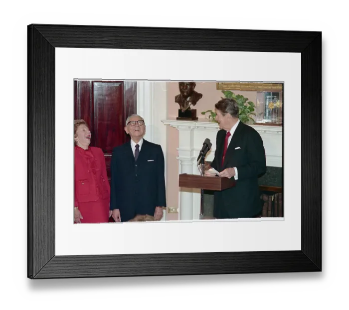 Framed Print : Ronald Reagan Presenting Award to Irving R. Kaufman Framed Print : Ronald Reagan Presenting Award to Irving R. Kaufman
