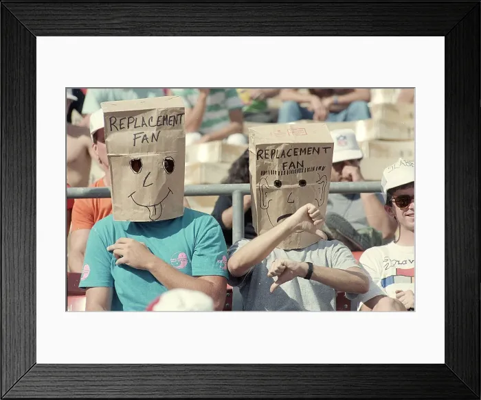 Framed Print : Fans Wear Paper Bag During Football Game Framed Print : Fans Wear Paper Bag During Football Game