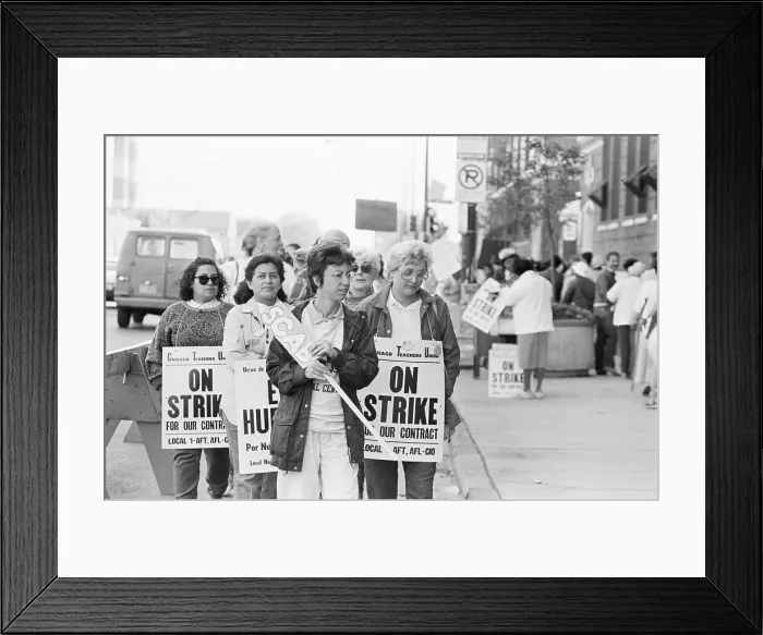 Framed Print : Striking Teachers Picketing