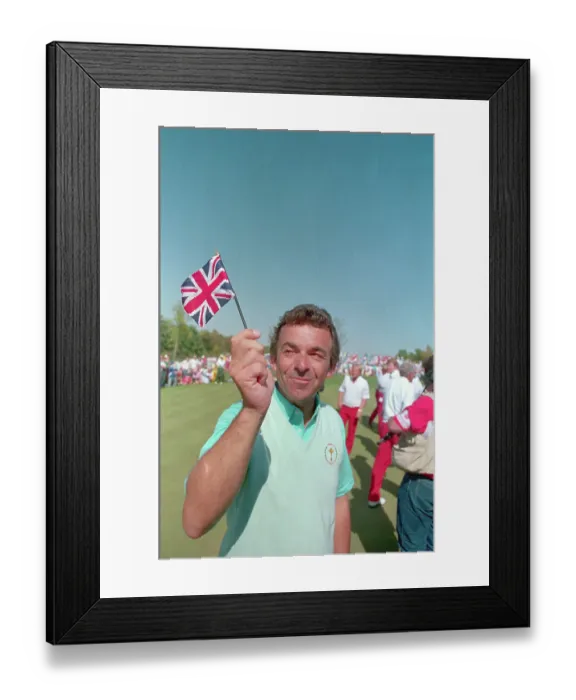 Framed Print : Tony Jacklin Waving British Flag Framed Print : Tony Jacklin Waving British Flag