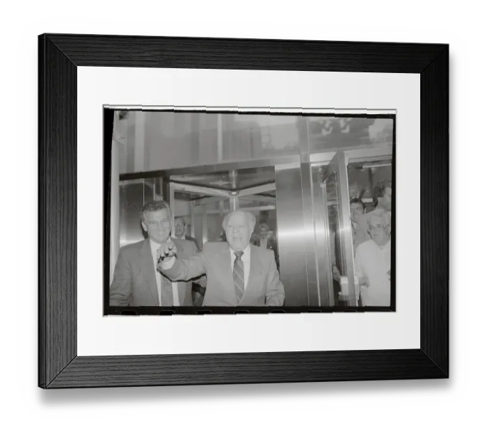 Framed Print : Meade Esposito Rejoicing Outside Court Framed Print : Meade Esposito Rejoicing Outside Court