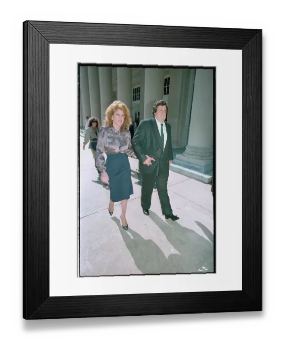 Framed Print : Jessica Hahn and Attorney Leaving Court Framed Print : Jessica Hahn and Attorney Leaving Court