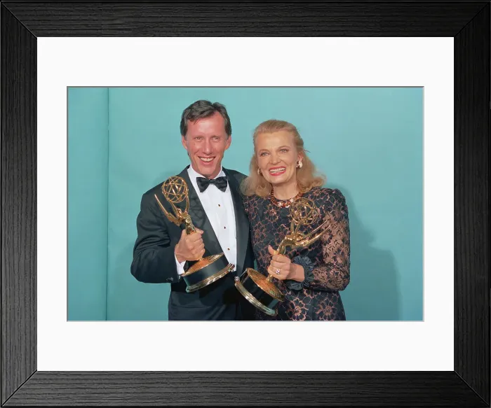 Framed Print : James Woods and Gena Rowlands Holding Awards Framed Print : James Woods and Gena Rowlands Holding Awards