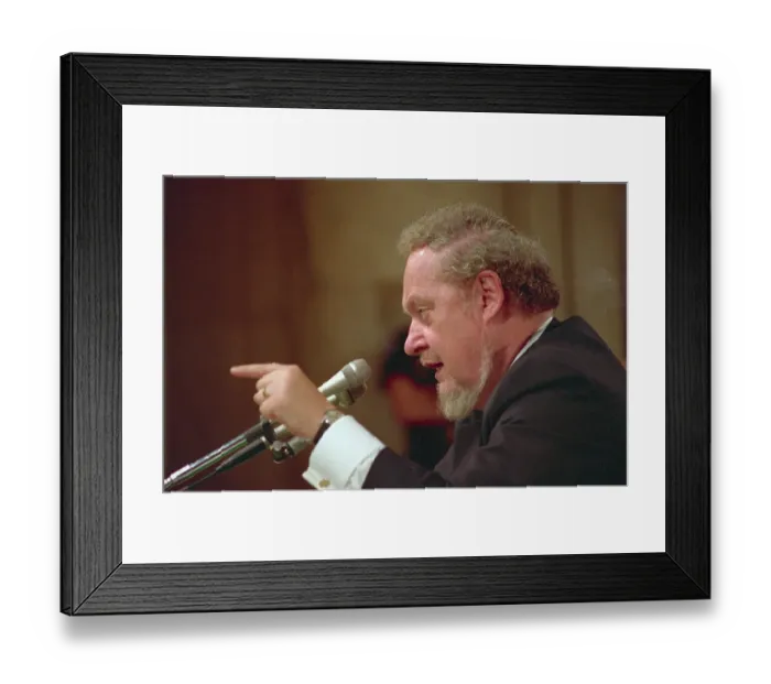 Framed Print : Robert Bork Pointing at Senate Subcommittee Framed Print : Robert Bork Pointing at Senate Subcommittee
