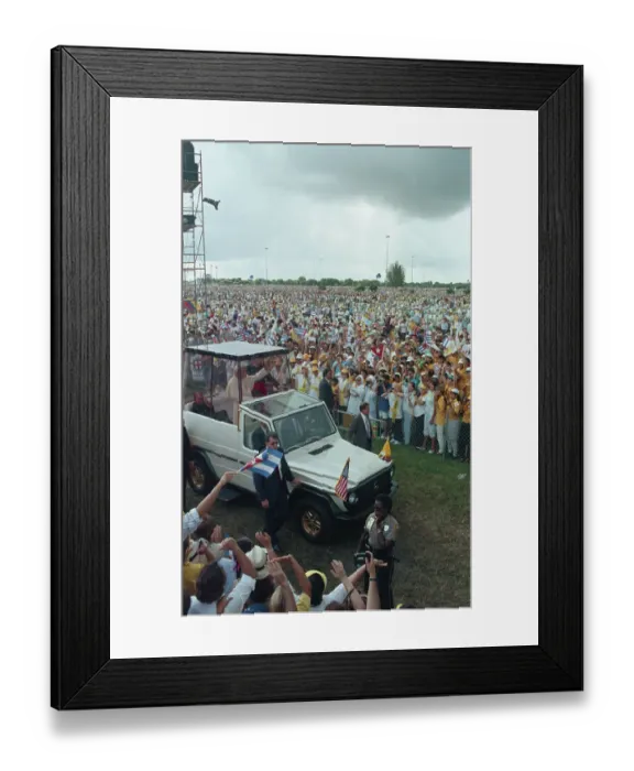 Framed Print : Pope John Paul II Arriving At Service Framed Print : Pope John Paul II Arriving At Service