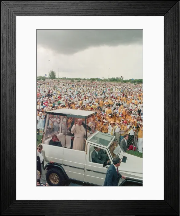 Framed Print : Pope John Paul II Arriving At Service Framed Print : Pope John Paul II Arriving At Service