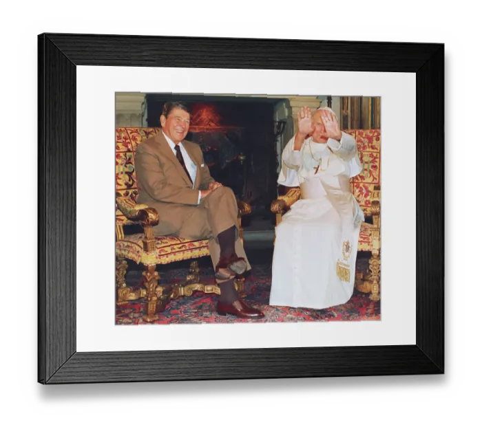 Framed Print : Ronald Reagan and Pope John II