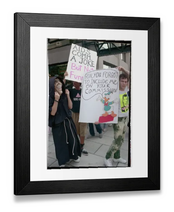 Framed Print : Demonstrators Protesting Presidential AIDS Commission Framed Print : Demonstrators Protesting Presidential AIDS Commission