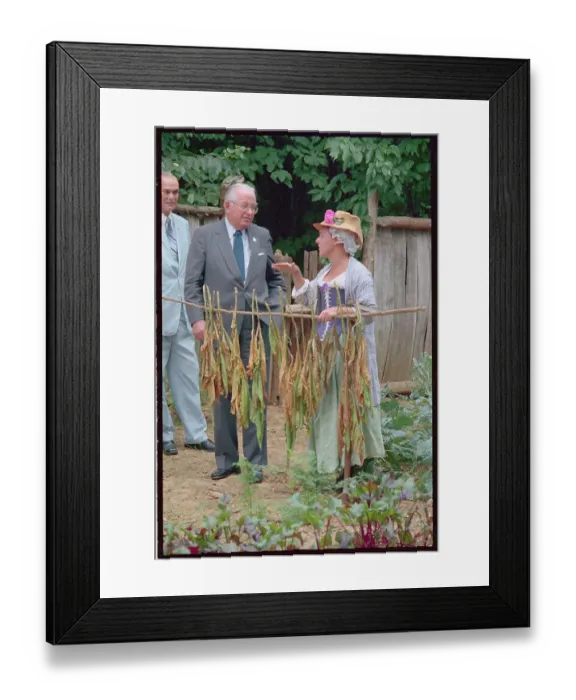 Framed Print : Ana Eberly and Richard Lyng Standing with Tobacco Framed Print : Ana Eberly and Richard Lyng Standing with Tobacco
