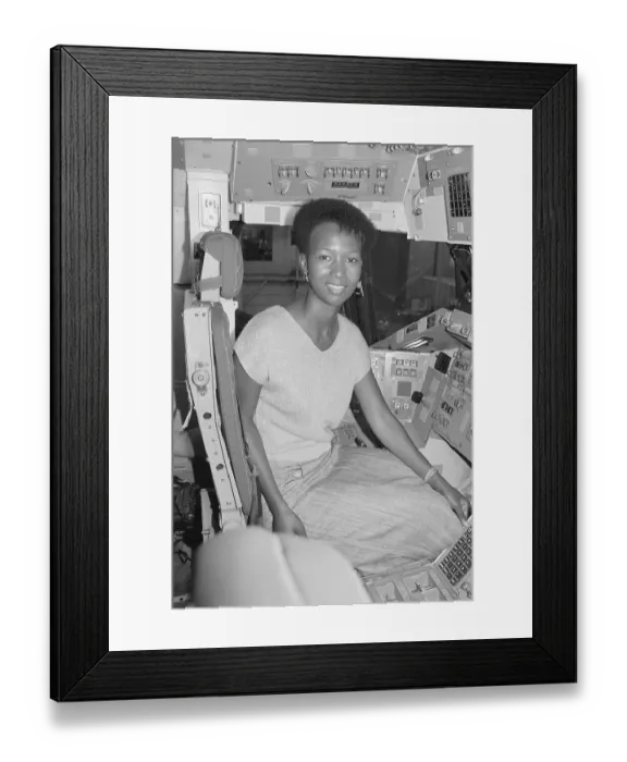 Framed Print : Mae Jamison Posing Inside Space Shuttle Simulator Framed Print : Mae Jamison Posing Inside Space Shuttle Simulator