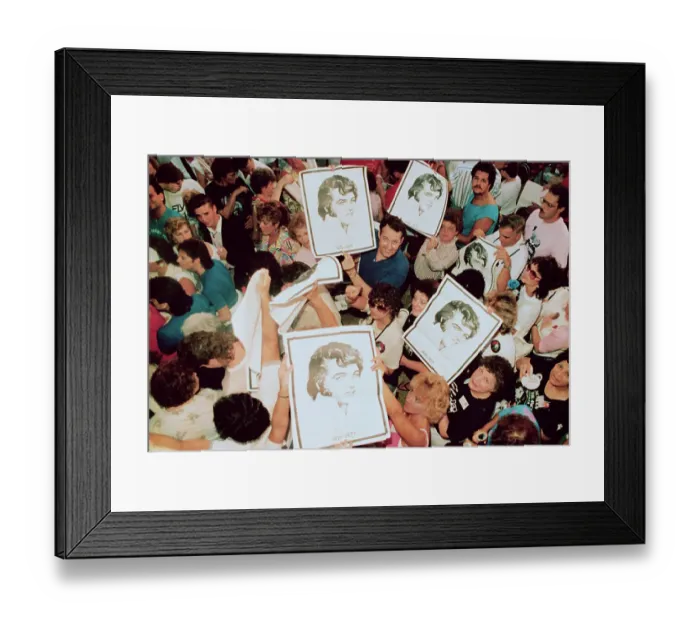 Framed Print : Elvis Presley Fans Waving Posters Framed Print : Elvis Presley Fans Waving Posters