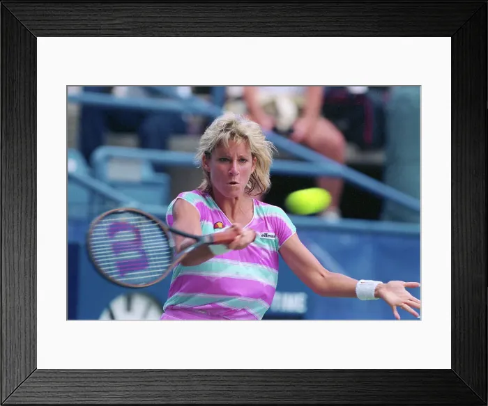 Framed Print : Chris Evert Hitting Forehand Framed Print : Chris Evert Hitting Forehand