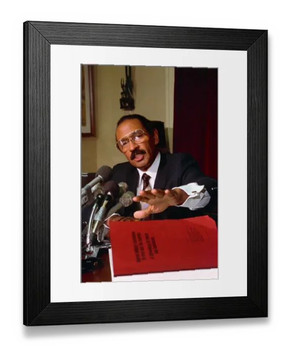 Framed Print : John Conyers Speaking to Reporters Framed Print : John Conyers Speaking to Reporters