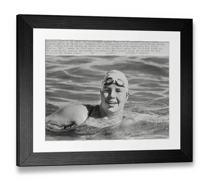 Framed Print : Lynne Cox Swimming in Bering Sea Framed Print : Lynne Cox Swimming in Bering Sea