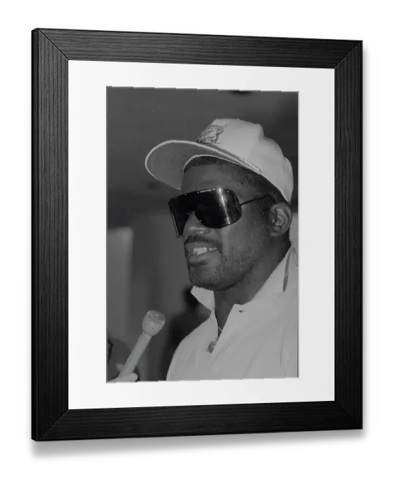 Framed Print : Lawrence Taylor Wearing Cap and Sunglasses Framed Print : Lawrence Taylor Wearing Cap and Sunglasses