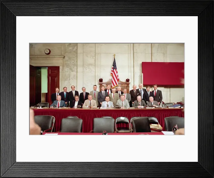 Framed Print : Joint Congressional Iran-Contra Committees Posing Framed Print : Joint Congressional Iran-Contra Committees Posing