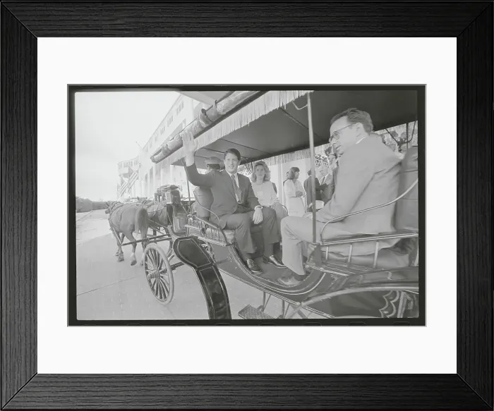 Framed Print : Mr. and Mrs. Al Gore Riding in Horse Carriage Framed Print : Mr. and Mrs. Al Gore Riding in Horse Carriage