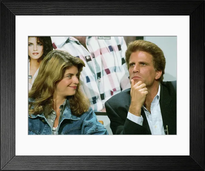 Framed Print : Ted Dansen and Kirstie Alley Answering Media