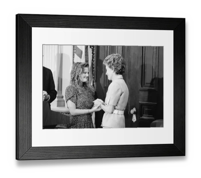 Framed Print : Drew Barrymore with Nancy Reagan Framed Print : Drew Barrymore with Nancy Reagan