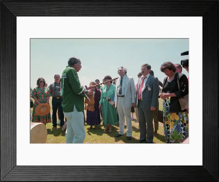Framed Print : Sally Tsosie and Relatives Protesting Framed Print : Sally Tsosie and Relatives Protesting
