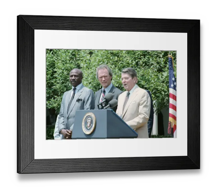 Framed Print : Louis Gosset Jr. with Clint Eastwood and Ronald Reagan Framed Print : Louis Gosset Jr. with Clint Eastwood and Ronald Reagan