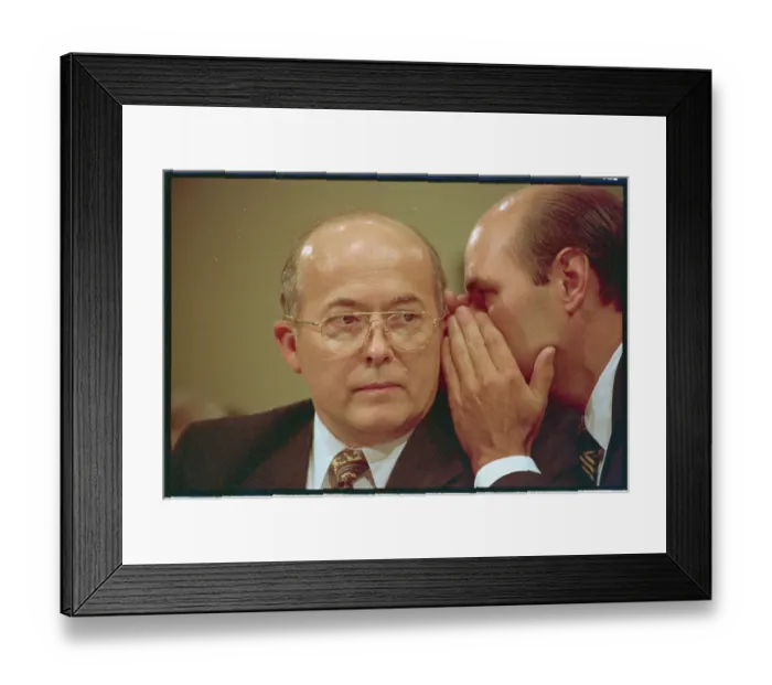 Framed Print : Attorney Whispering to John Poindexter Framed Print : Attorney Whispering to John Poindexter