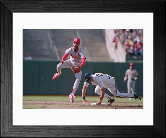 Framed Print : Ozzie Smith Leaps Over Don Mattingly