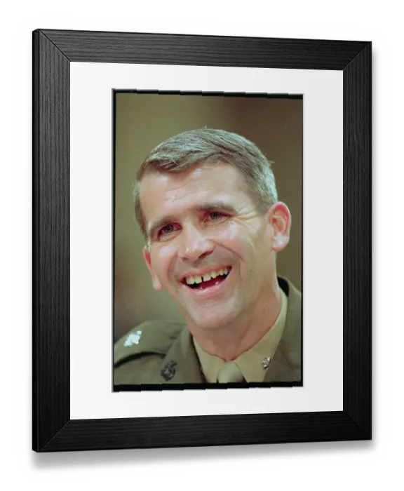 Framed Print : Portrait of Oliver North Smiling Framed Print : Portrait of Oliver North Smiling